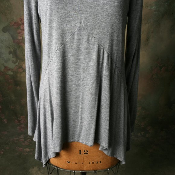 Joseph A Peasant Boho Top Grey Soft Athleisure Md - Picture 8 of 12